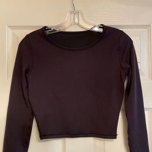 EUC Lululemon Wunder train cropped long sleeve shirt